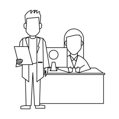 Doktor ofis kavramı siyah ve beyaz