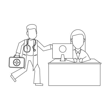 Doktor ofis kavramı siyah ve beyaz