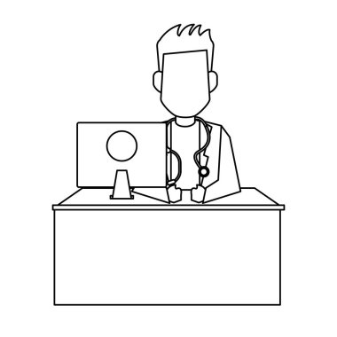 Doktor ofis kavramı siyah ve beyaz