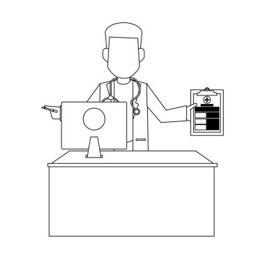 Doktor ofis kavramı siyah ve beyaz