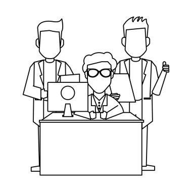 Doktor ofis kavramı siyah ve beyaz