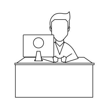 Doktor ofis kavramı siyah ve beyaz