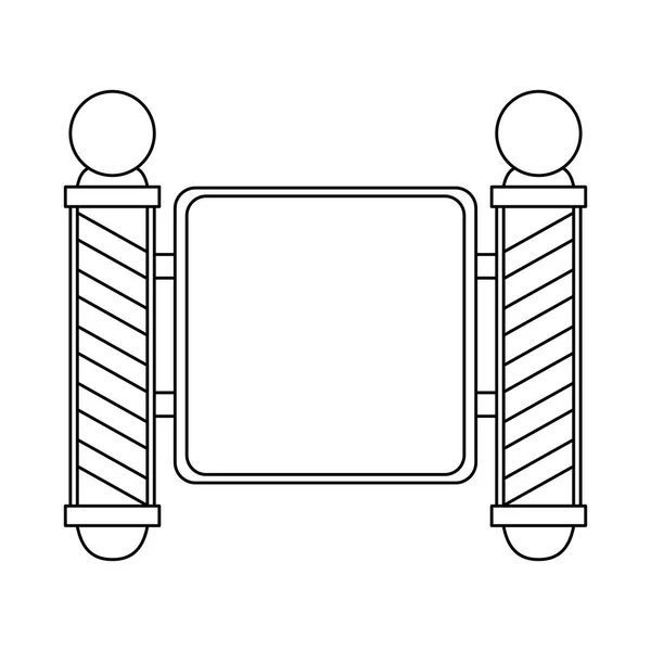 Blanko-Friseurschild schwarz-weiß — Stockvektor
