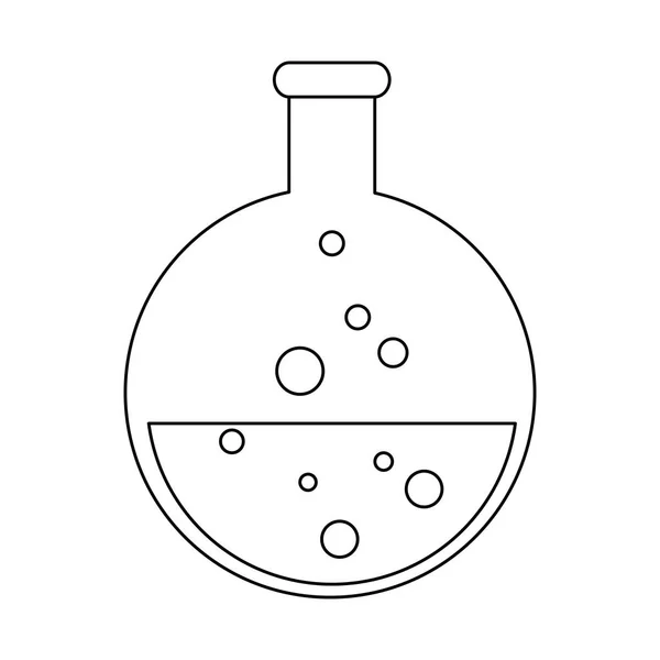 化学烧瓶玻璃符号黑色和白色 — 图库矢量图片