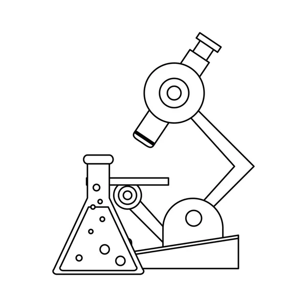 Wissenschaftliche Experimente und Untersuchungen schwarz auf weiß — Stockvektor