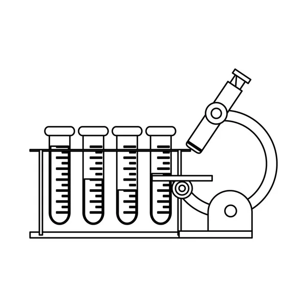 Wissenschaftliche Experimente und Untersuchungen schwarz auf weiß — Stockvektor