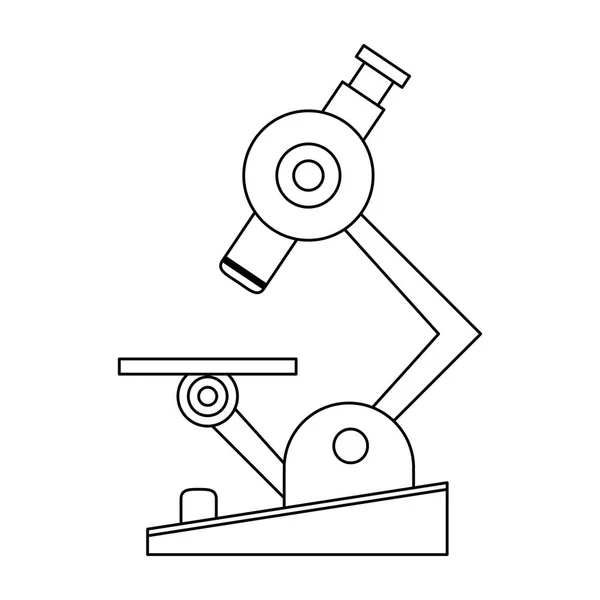 Mikroskopet vetenskapliga verktyget svartvitt — Stock vektor