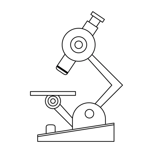 Μικροσκόπιο επιστημονικό εργαλείο μαύρο και άσπρο — Διανυσματικό Αρχείο