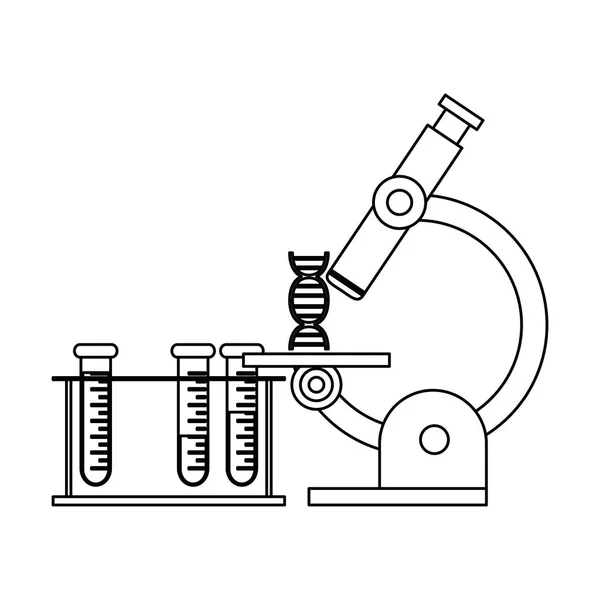 科学实验和调查黑白 — 图库矢量图片