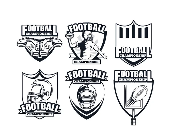 Набор футбольных чемпионатов — стоковый вектор