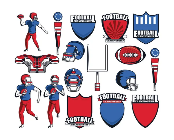 Icono elementos de fútbol — Archivo Imágenes Vectoriales