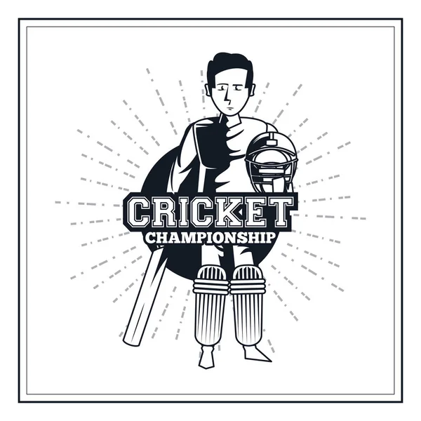 Jugador de cricket icono — Vector de stock