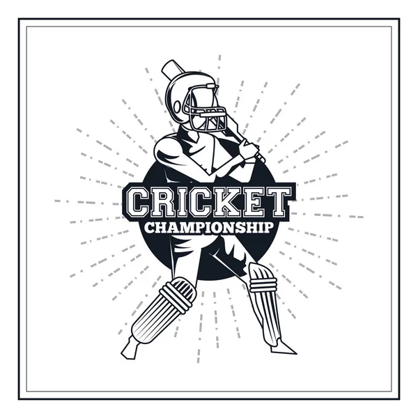 Jugador de cricket icono — Vector de stock