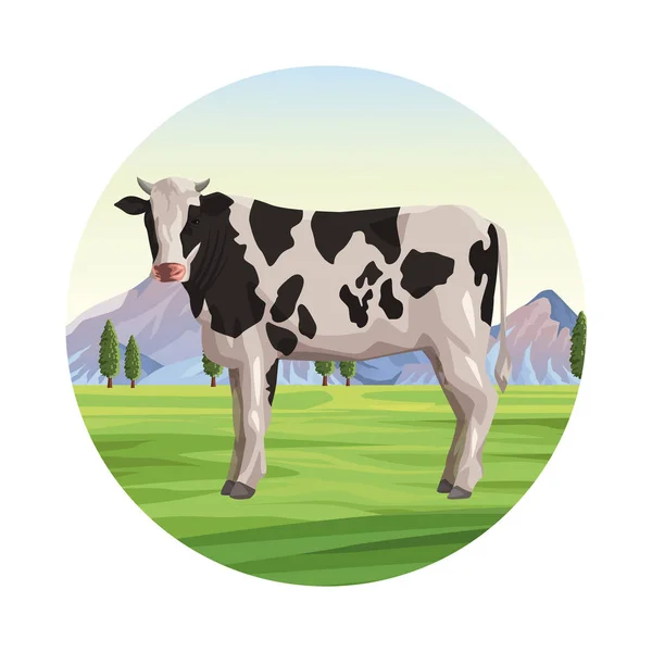 Animal de granja de vaca — Vector de stock