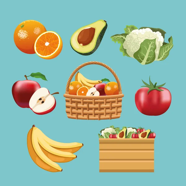 Frukt och grönsaker — Stock vektor