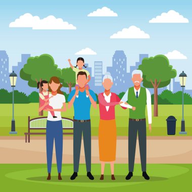 Aile insanlar karikatür