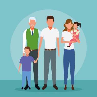 Aile insanlar karikatür