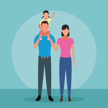 Aile insanlar karikatür