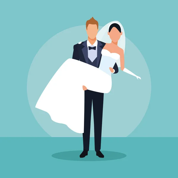Γελοιογραφία ζευγάρι γάμο — Διανυσματικό Αρχείο