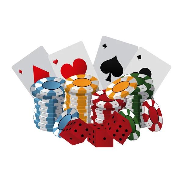 Pokergames en elementen — Stockvector