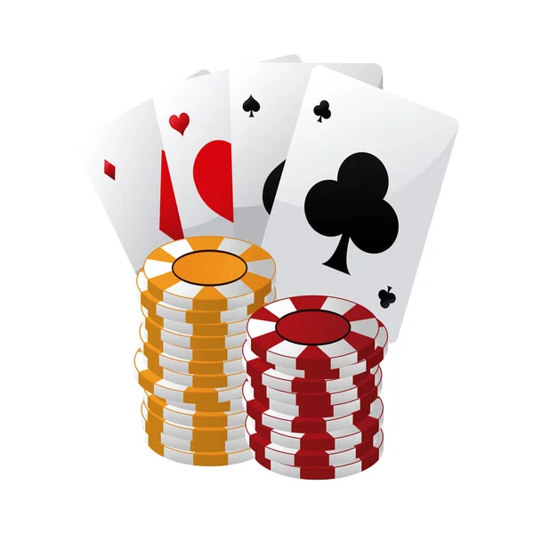 Giochi ed elementi di poker — Vettoriale Stock