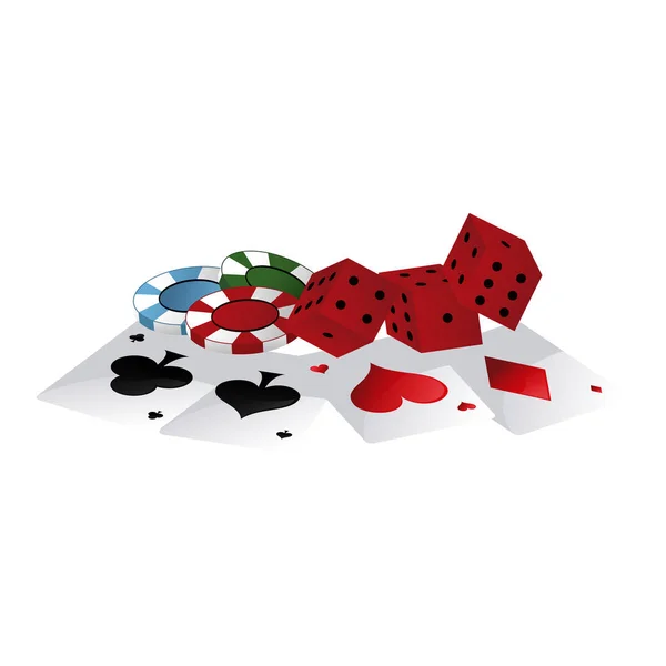 Poker oyunları ve öğeleri — Stok Vektör