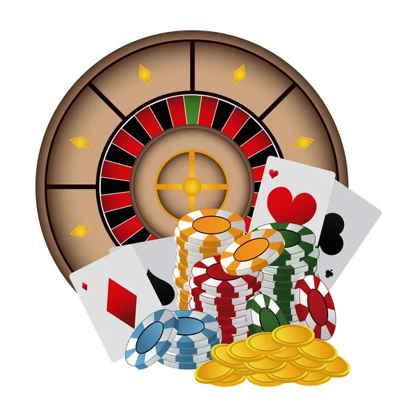 Poker games and elements — Stock Vector