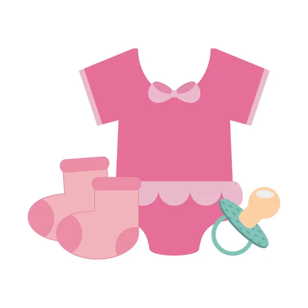 Bebé con calcetines y chupete — Archivo Imágenes Vectoriales