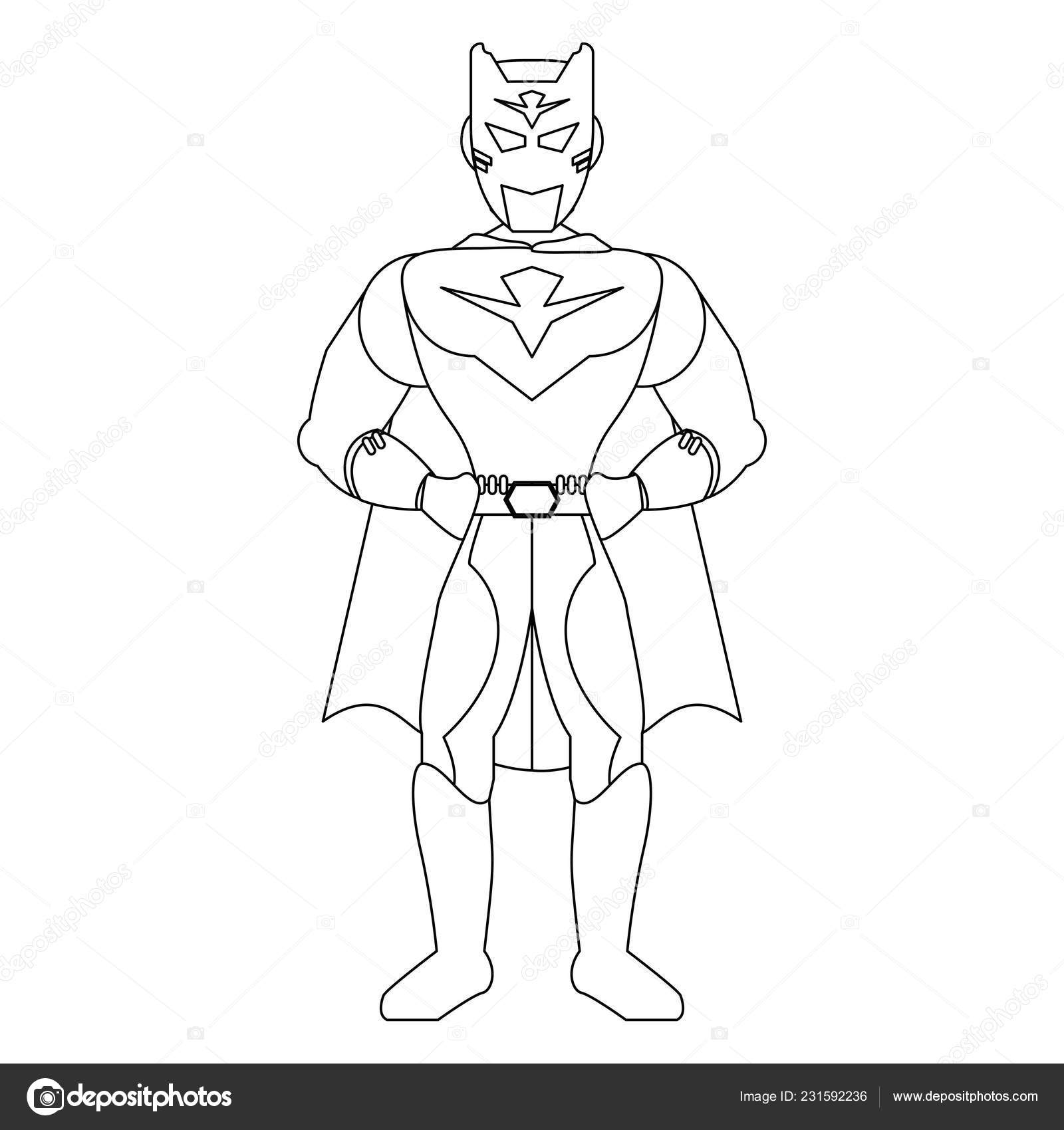 picture Superhero Cartoon Images Black And White depositphotos