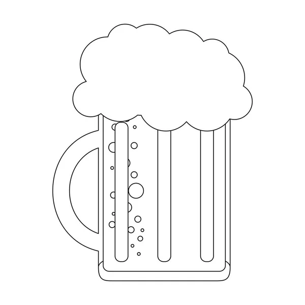 Pivní sklo pohár v černé a bílé — Stockový vektor
