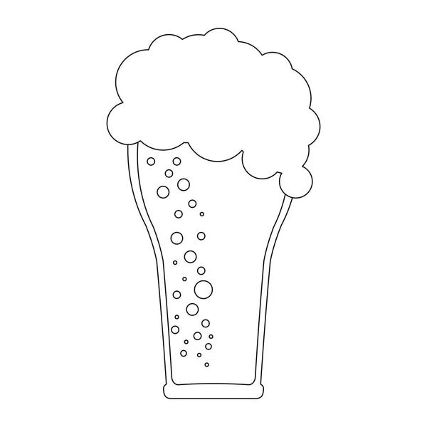 Coupe en verre de bière en noir et blanc — Image vectorielle