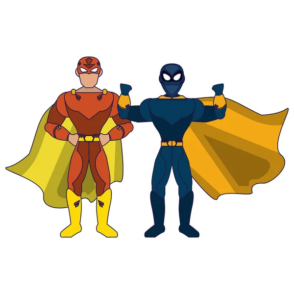 Personajes de superhéroe pareja — Archivo Imágenes Vectoriales