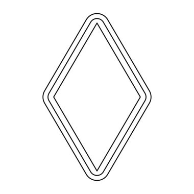 Elmas kart sembol siyah beyaz