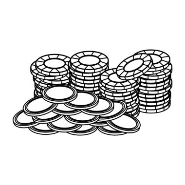 Poker oyunları ve öğeleri siyah beyaz