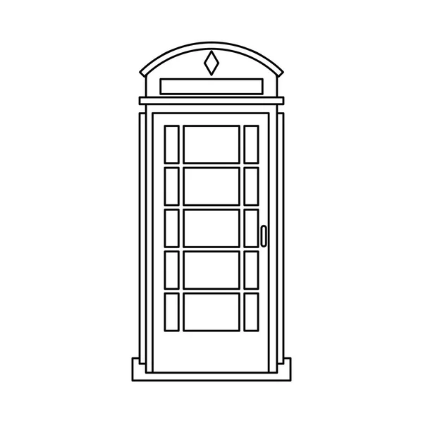 Londen telefoon cabine in zwart-wit — Stockvector