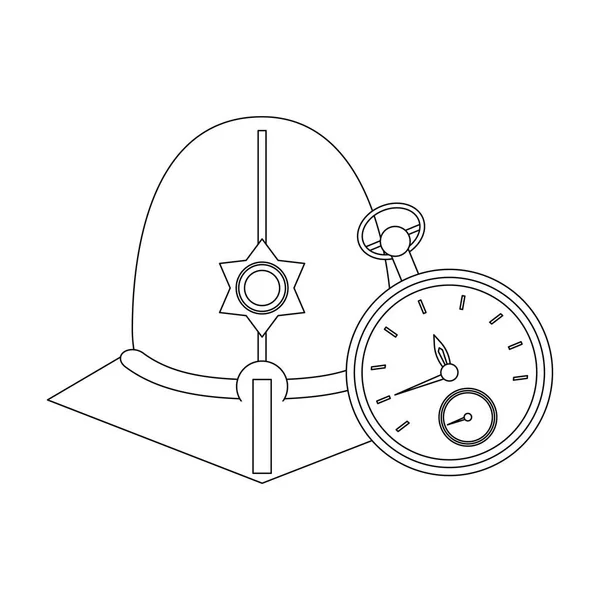 伦敦守护者头盔在黑色和白色 — 图库矢量图片
