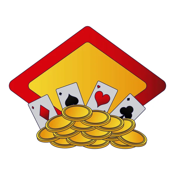 Jogos de poker e elementos — Vetor de Stock