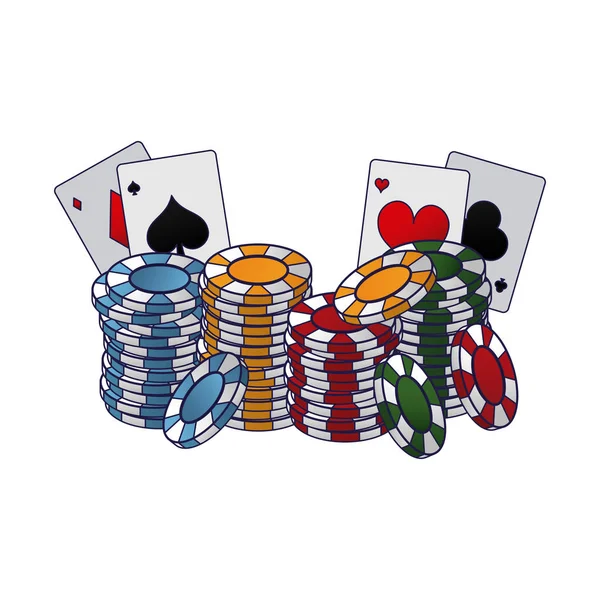 Jogos de poker e elementos — Vetor de Stock