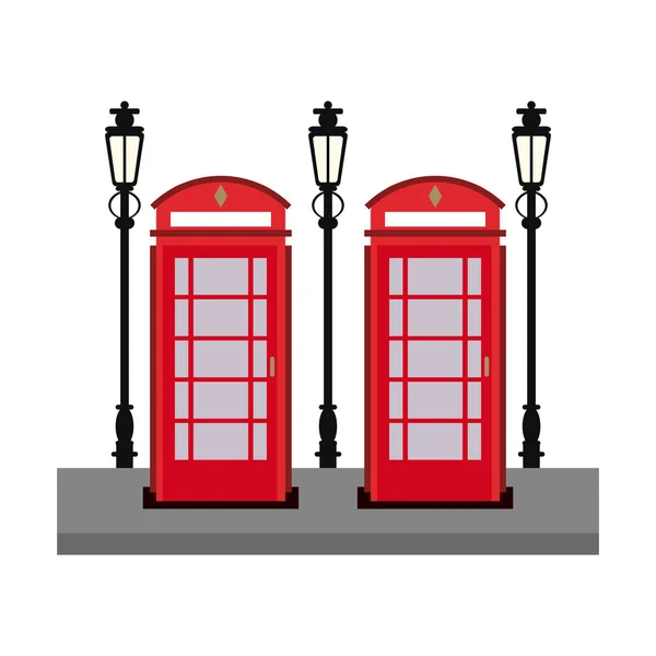 Cabina telefónica de Londres en la calle — Vector de stock