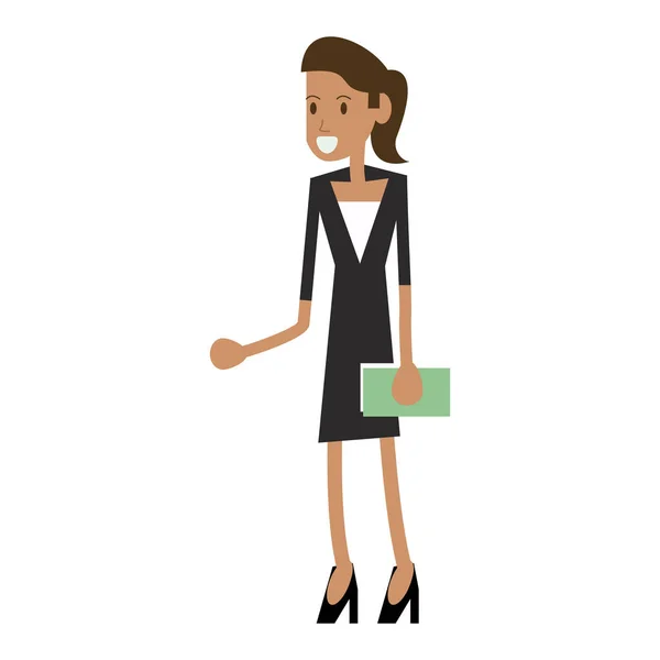 Businesswoman with files — Stock Vector
