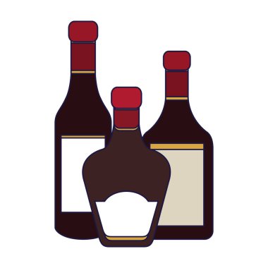 alkol içki şişeleri kümesi