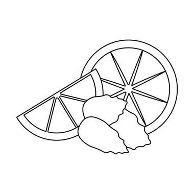 limon dilimleri ve nane siyah beyaz