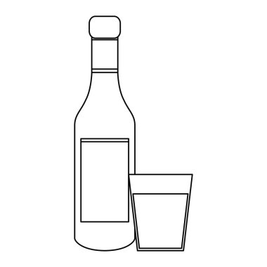 Kokteyller ve içkiler siyah beyaz