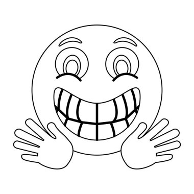 Sohbet emoji ifade siyah beyaz