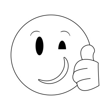 Sohbet emoji ifade siyah beyaz