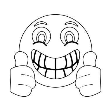 Sohbet emoji ifade siyah beyaz