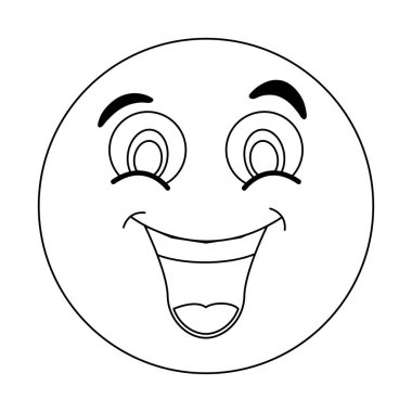 Sohbet emoji ifade siyah beyaz