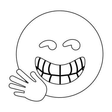 Sohbet emoji ifade siyah beyaz