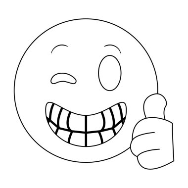 Sohbet emoji ifade siyah beyaz