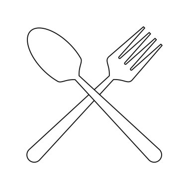 Kaşık ve çatal siyah beyaz